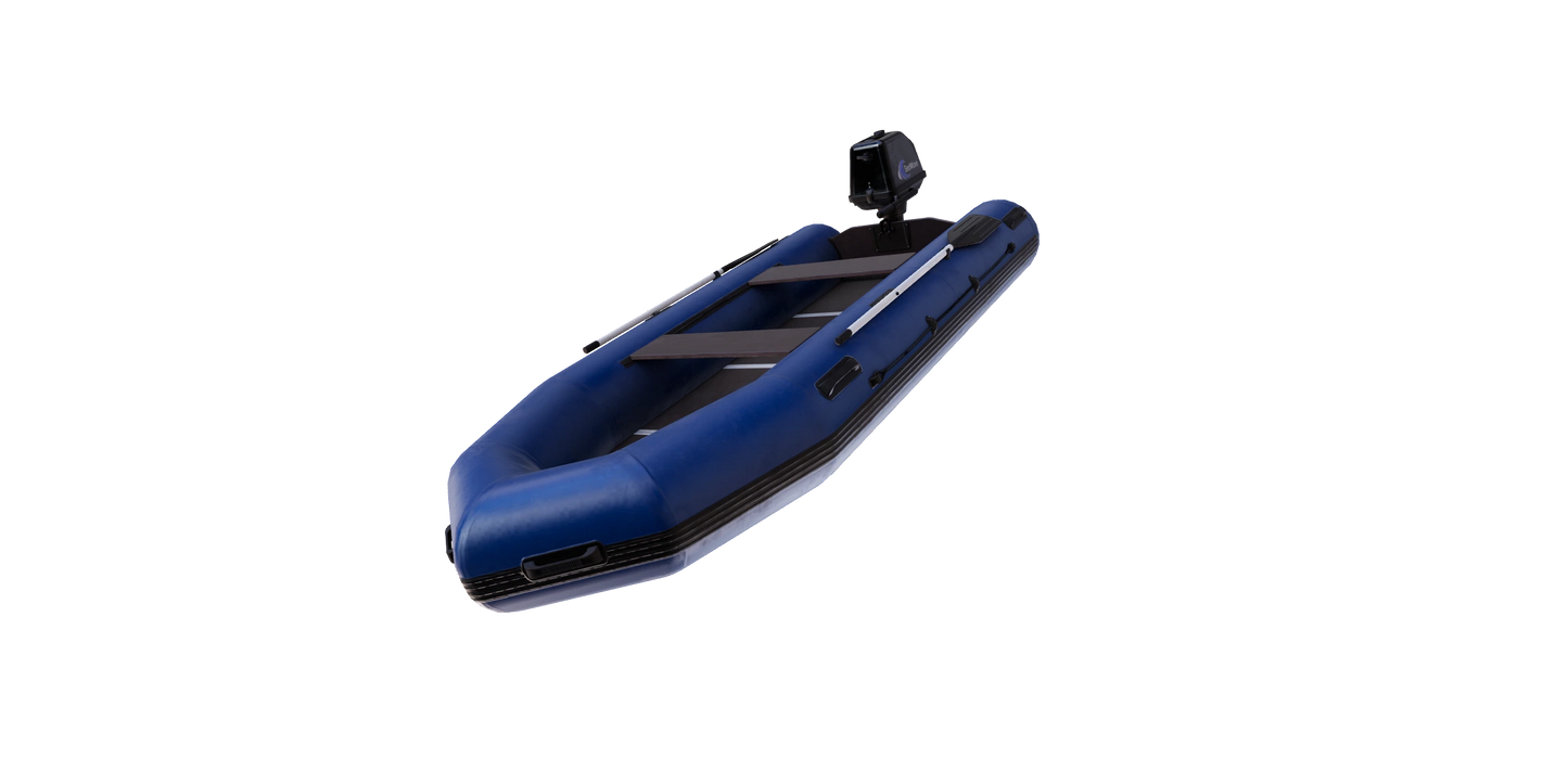 Inflatable boat with outboard motor